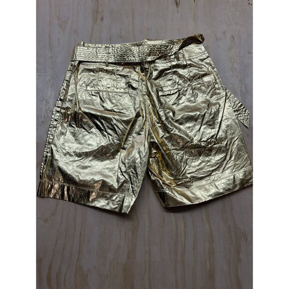 Antik Batik Lumi Short Gold Tie Waist NWTs $207 Metallic Hot Pants Disco Skating - Picture 3 of 6